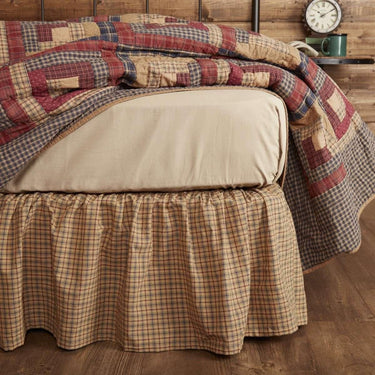 Millsboro Bed Skirts Khaki, Burgundy, Navy VHC Brands - The Fox Decor